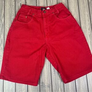 Vintage PASTA High Rise Red Denim Shorts Size 7 Made in USA 100% Cotton